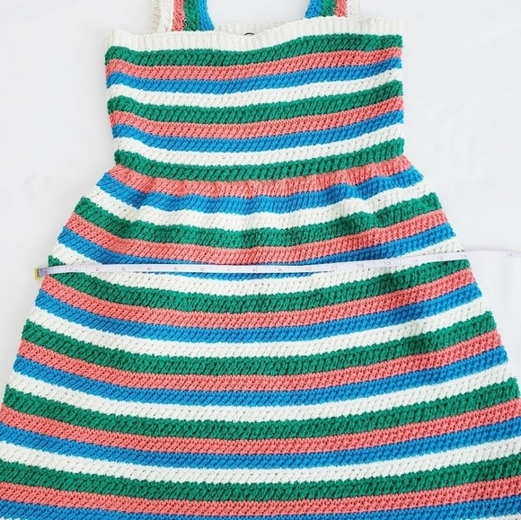 NWT Zara Crochet Knit Stripe Mini Dress Sleeveless Sustainable - Picture 10 of 14